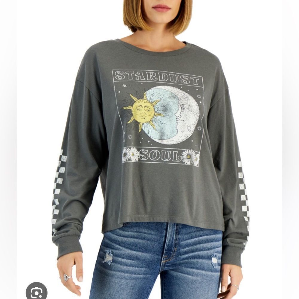 Grayson Threads Black Label Jr size Large Long sleeve Gray white NWT